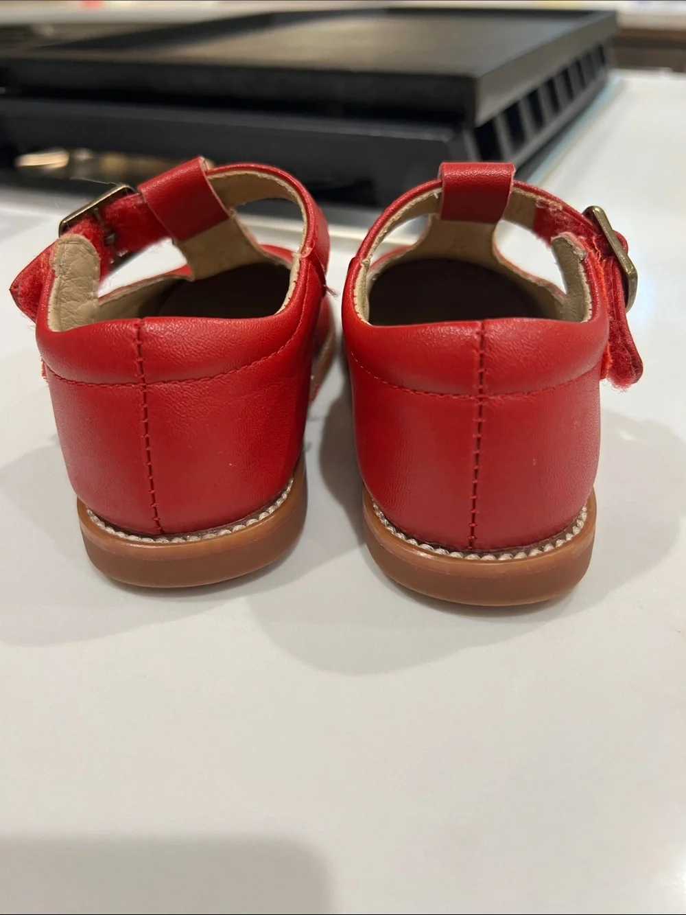 Otter MOMO Girls' Red T-Strap Dress Shoes with Buckle 5